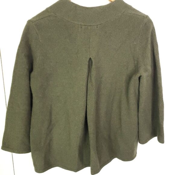 Sarah Spencer Sweater Womens M Lambswool Angora Rabbit Olive Green Heavy Knit - Picture 9 of 9